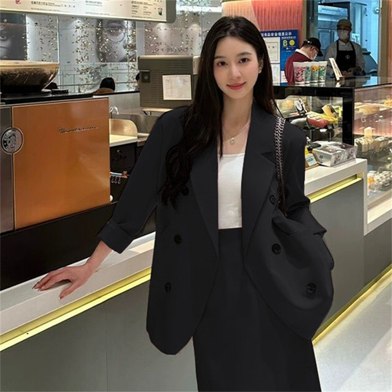 Korean version set, women's pink suit jacket, tea style outfit, half skirt, capable temperament, new two-piece Korean set Korean version set, women's pink suit jacket, tea style outfit, half skirt, capable temperament, new two-piece Korean set