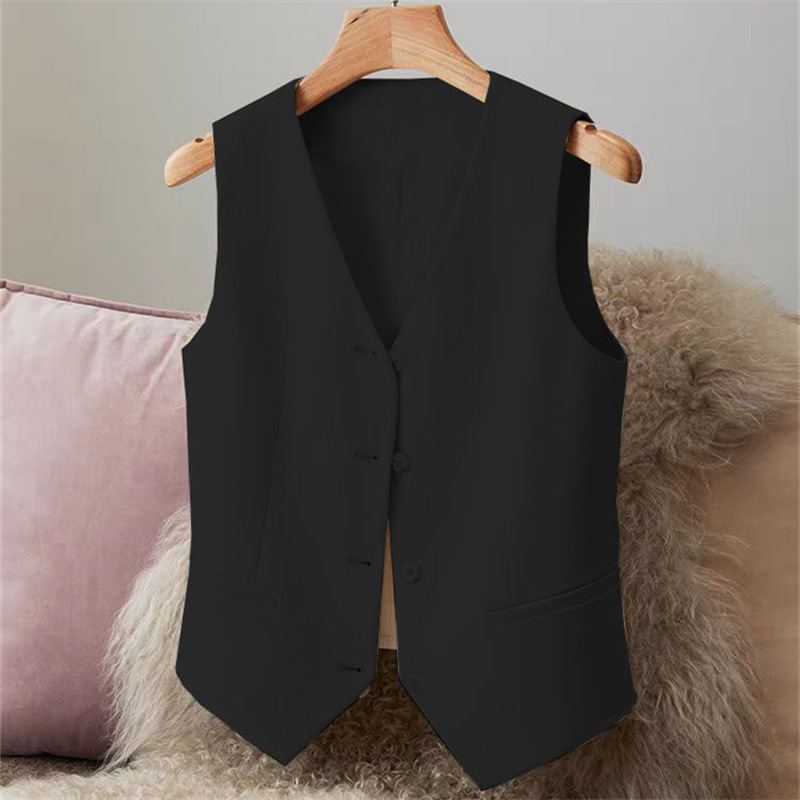 New suit vest, women's vest, spring and autumn style, slim fit, women's outfit, black short style, women's vest, small stature New suit vest, women's vest, spring and autumn style, slim fit, women's outfit, black short style, women's vest, small stature