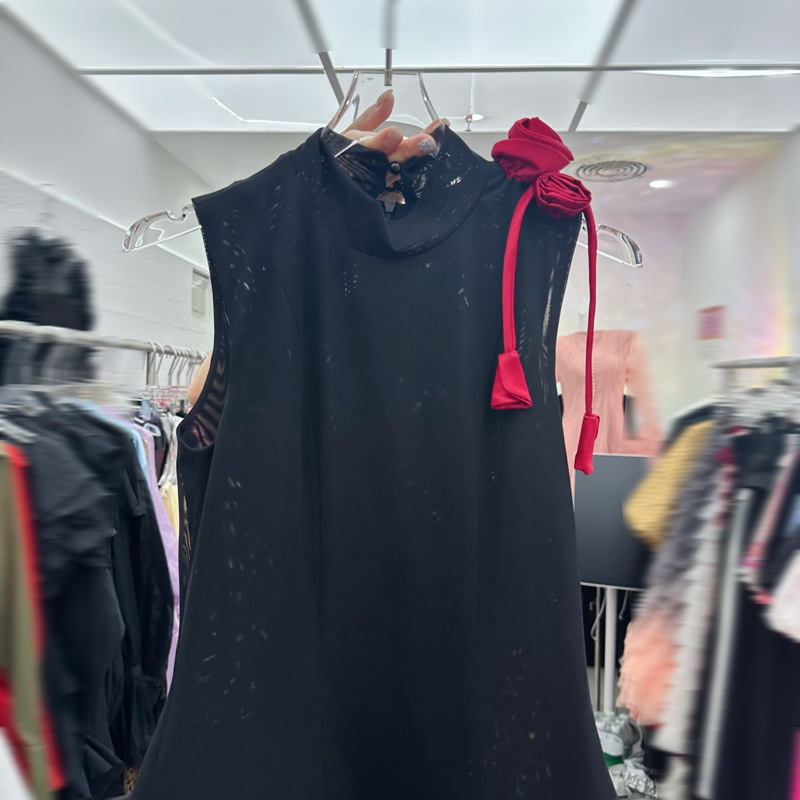 Thirteen elements retro charming socialite patchwork flower dress sleeveless birthday party pinch waist dress C1 # 2309 Thirteen elements retro charming socialite patchwork flower dress sleeveless birthday party pinch waist dress C1 # 2309