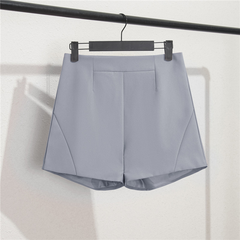 Off white suit shorts, women's black summer thin style, 2025 new loose high waisted A-line casual wide leg hot pants Off white suit shorts, women's black summer thin style, 2025 new loose high waisted A-line casual wide leg hot pants