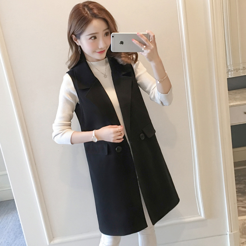 Suit vest women 2025 Spring and Autumn new Korean version slim fit sleeveless vest vest vest vest medium long camisole jacket trend