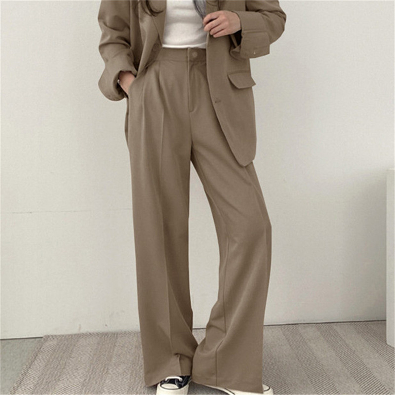 Black suit pants for women in Spring and Autumn 2025, new straight leg hanging feeling, oversized pants, small professional casual cigarette pipe pants Black suit pants for women in Spring and Autumn 2025, new straight leg hanging feeling, oversized pants, small professional casual cigarette pipe pants