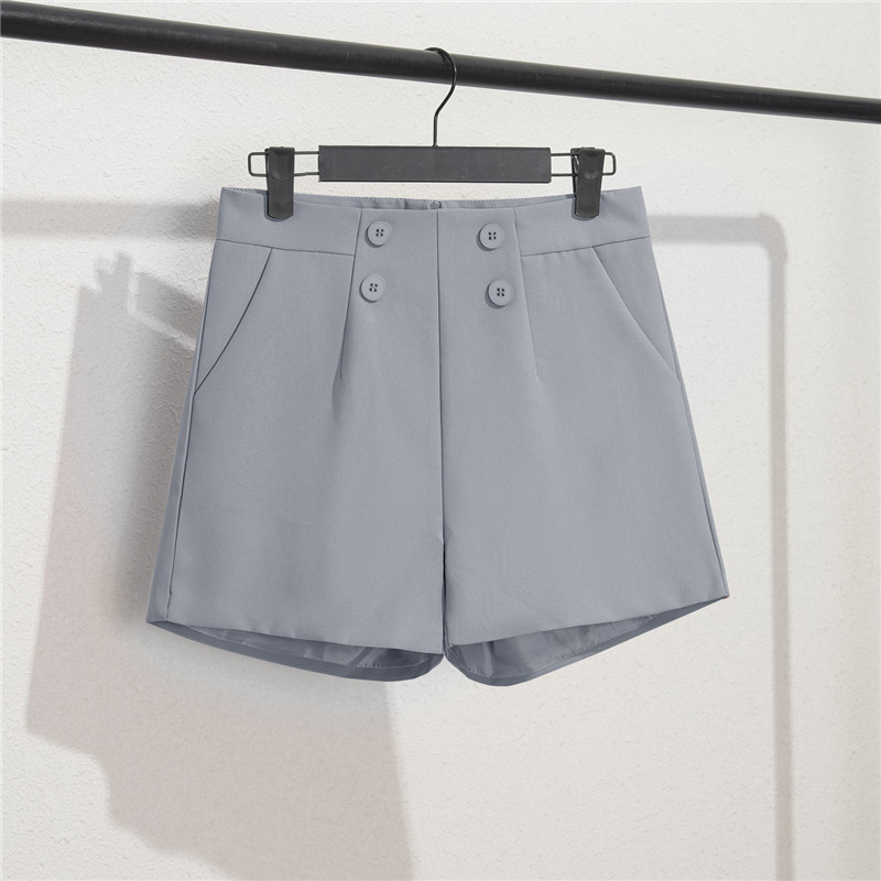 Khaki suit shorts women's black summer thin style 2025 new loose high waisted A-line casual wide leg trousers Khaki suit shorts women's black summer thin style 2025 new loose high waisted A-line casual wide leg trousers