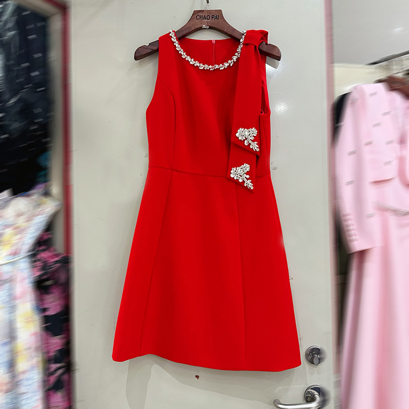 Thirteen elements of Australia's gentle design with a touch of gold, American party high-end diamond sleeveless A-line dress A2 # 1016 Thirteen elements of Australia's gentle design with a touch of gold, American party high-end diamond sleeveless A-line dress A2 # 1016