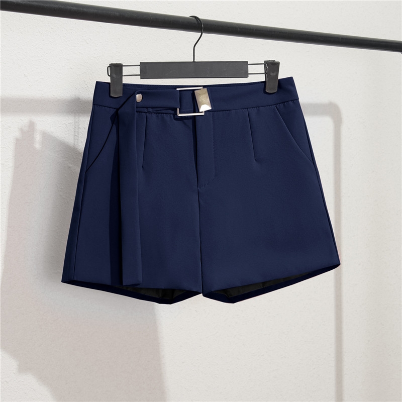 Khaki suit shorts women's black summer thin style 2025 new loose high waisted A-line casual wide leg trousers Khaki suit shorts women's black summer thin style 2025 new loose high waisted A-line casual wide leg trousers