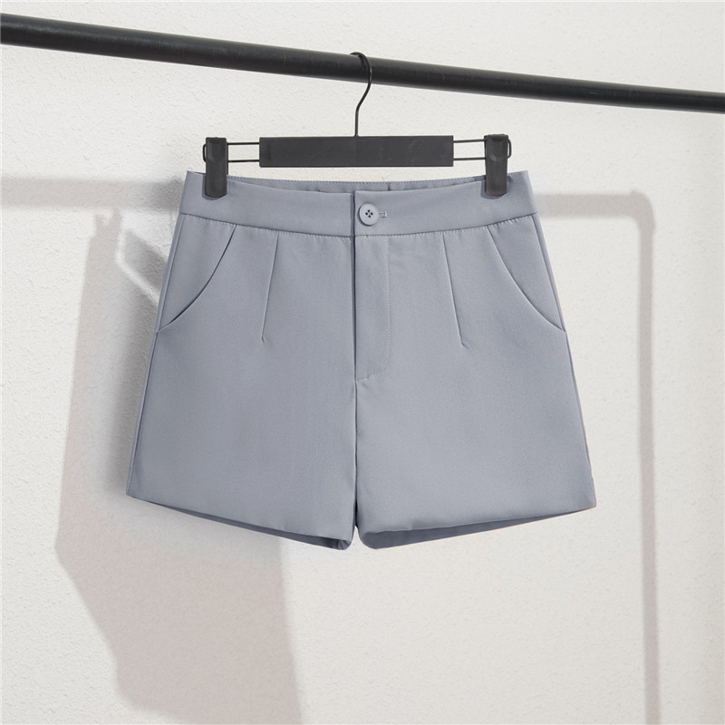 Off white suit shorts, women's black summer thin style, 2025 new loose high waisted A-line casual wide leg hot pants Off white suit shorts, women's black summer thin style, 2025 new loose high waisted A-line casual wide leg hot pants