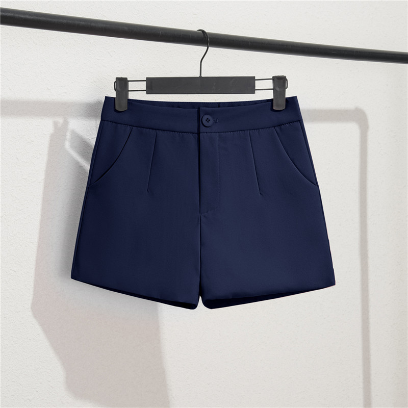 Khaki suit shorts women's black summer thin style 2025 new loose high waisted A-line casual wide leg trousers Khaki suit shorts women's black summer thin style 2025 new loose high waisted A-line casual wide leg trousers