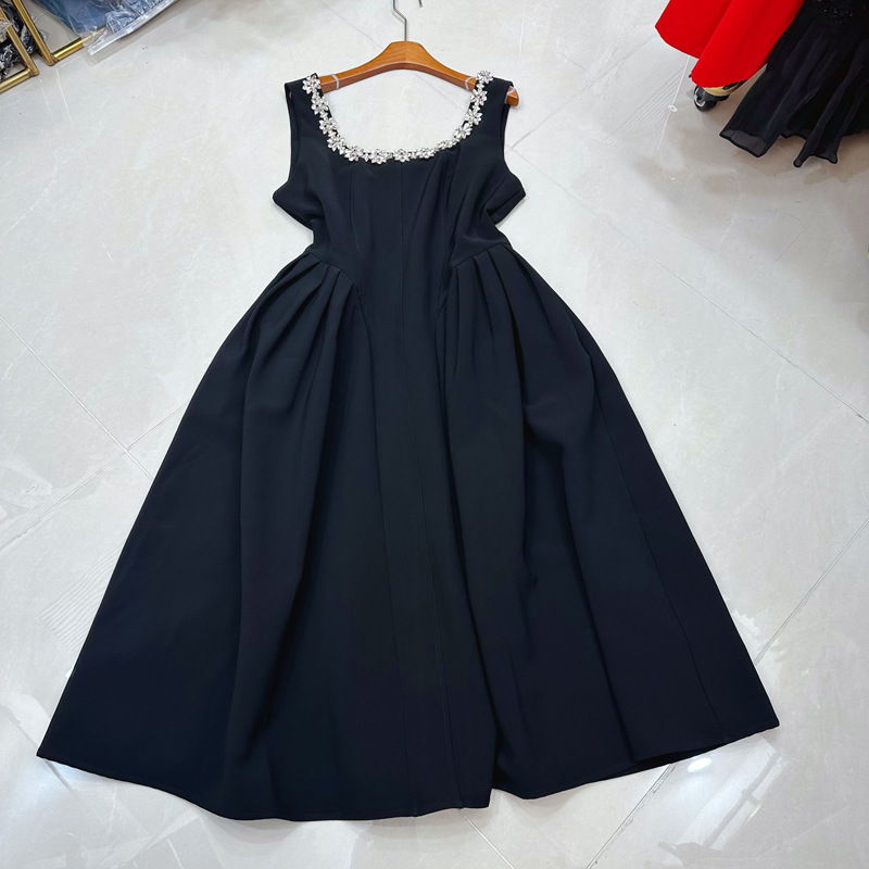 Thirteen Elements Fashion Light Luxury Diamond Decoration French Waist Solid Color Dress High end Elegant Wedding Dress A3 # 8005 Thirteen Elements Fashion Light Luxury Diamond Decoration French Waist Solid Color Dress High end Elegant Wedding Dress A3 # 8005