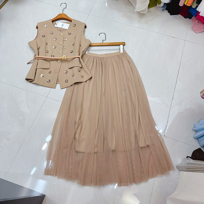 Thirteen Rows Australian niche new style French design sense suit jacket half skirt set A2 # 8578