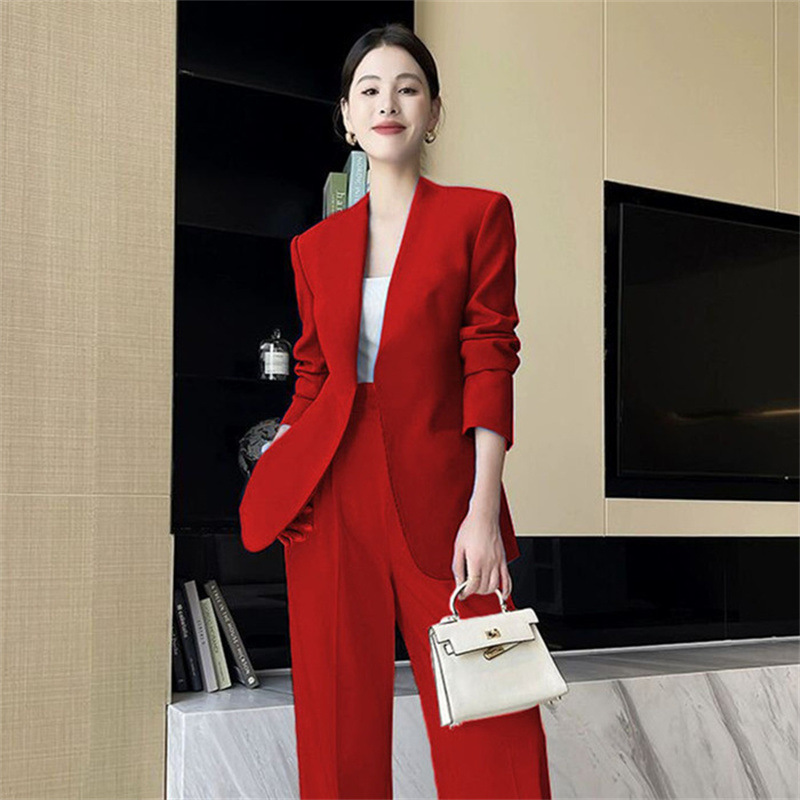 Spring and Autumn Korean version medium long slim fit small suit set for women in the spring of 2025, paired with explosive street casual suit temperament for women Spring and Autumn Korean version medium long slim fit small suit set for women in the spring of 2025, paired with explosive street casual suit temperament for women