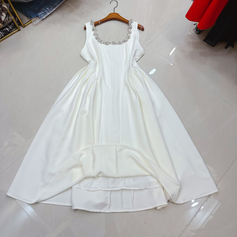 Thirteen Elements Fashion Light Luxury Diamond Decoration French Waist Solid Color Dress High end Elegant Wedding Dress A3 # 8005 Thirteen Elements Fashion Light Luxury Diamond Decoration French Waist Solid Color Dress High end Elegant Wedding Dress A3 # 8005
