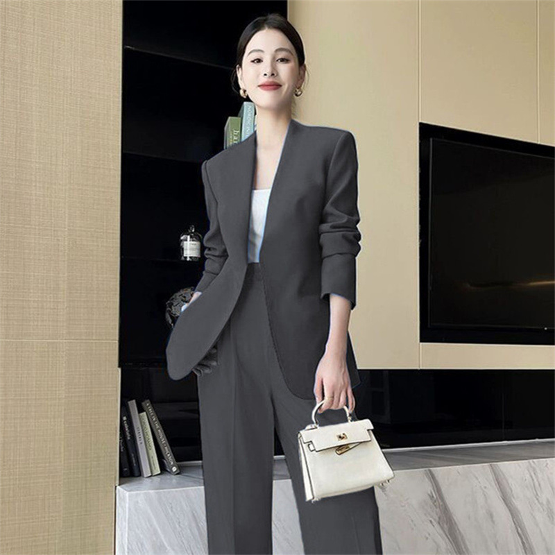 Spring and Autumn Korean version medium long slim fit small suit set for women in the spring of 2025, paired with explosive street casual suit temperament for women Spring and Autumn Korean version medium long slim fit small suit set for women in the spring of 2025, paired with explosive street casual suit temperament for women