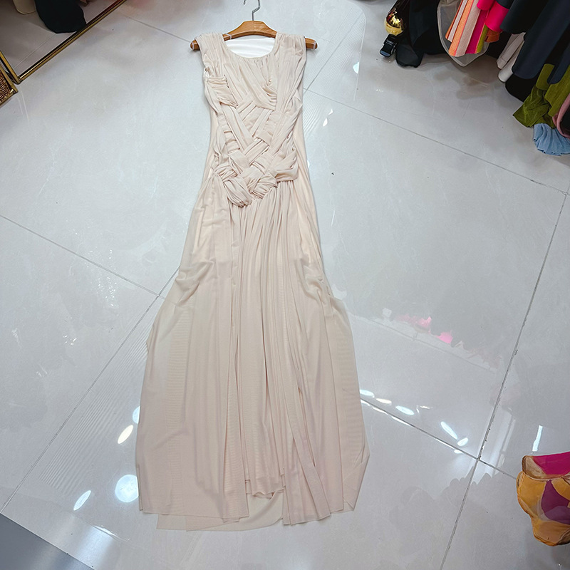 Thirteen line chocolate colored woven dress with new design sense, French retro yarn skirt, long skirt A1 # 8180 Thirteen line chocolate colored woven dress with new design sense, French retro yarn skirt, long skirt A1 # 8180