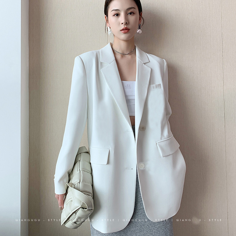 White suit jacket for women's Spring and Autumn 2025 new Korean version loose internet celebrity casual professional fashion small suit top