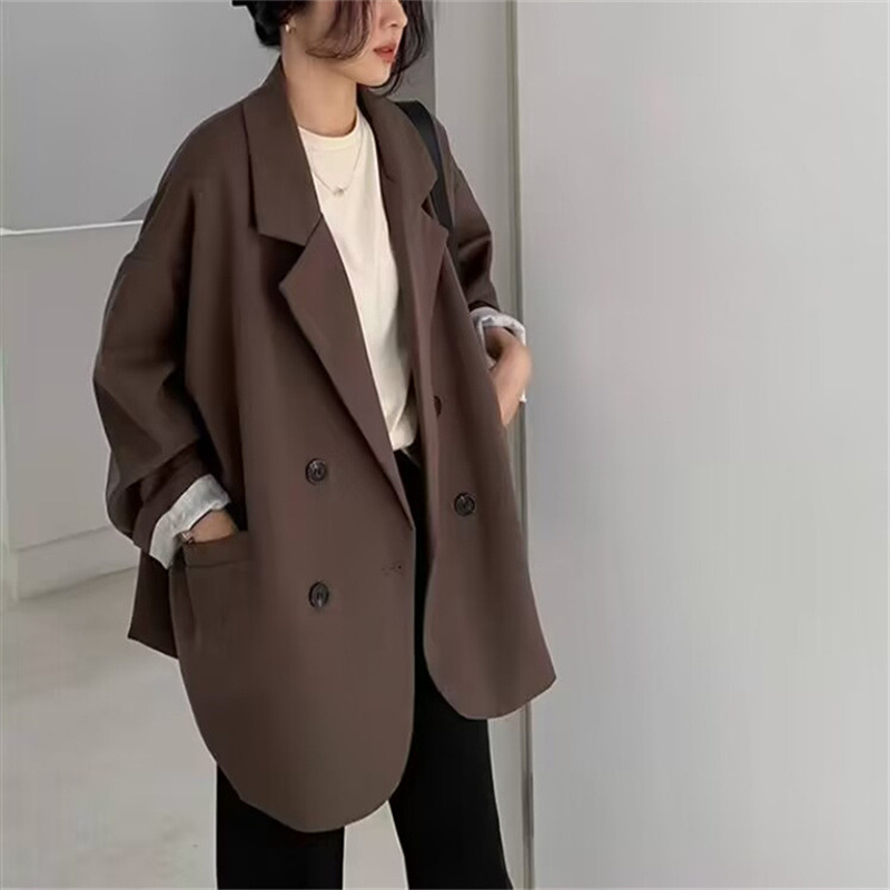 Spring and Autumn Coffee colored Suit Jacket for Women 2025 Spring and Autumn New Style Leisure Internet Celebrity Explosive Street Loose Small Suit Spring and Autumn Coffee colored Suit Jacket for Women 2025 Spring and Autumn New Style Leisure Internet Celebrity Explosive Street Loose Small Suit