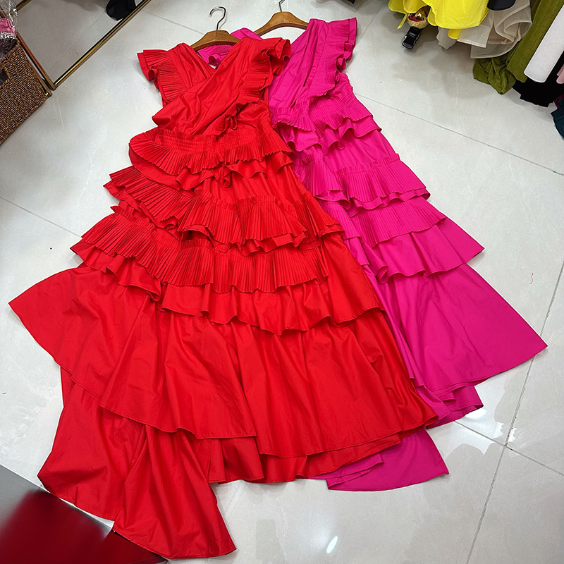 Thirteen Rows Australian niche heavy industry retro cake skirt black dress with high-end feel long skirt A1 # 8567