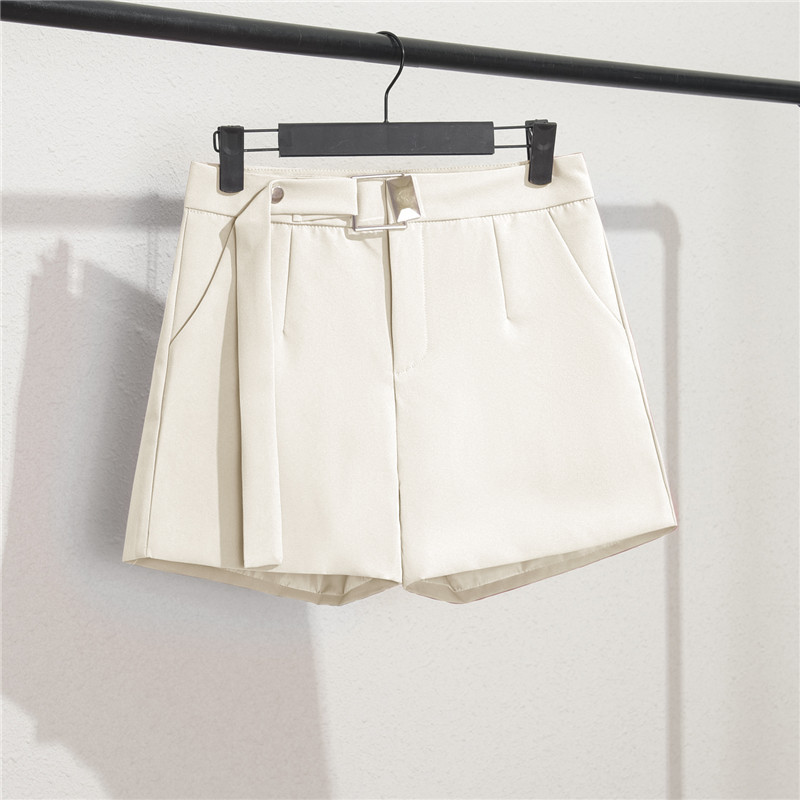 Khaki suit shorts women's black summer thin style 2025 new loose high waisted A-line casual wide leg trousers Khaki suit shorts women's black summer thin style 2025 new loose high waisted A-line casual wide leg trousers