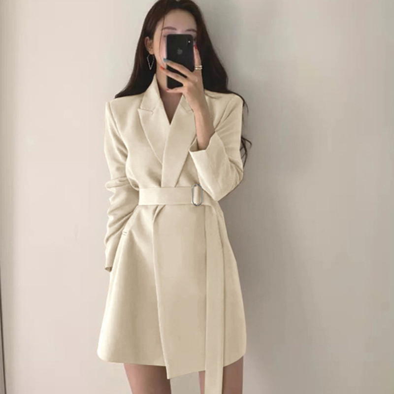 2025 New Korean Spring and Autumn Short White Suit Coat for Women, Medium to Long Small Suit Set, British Style for Women