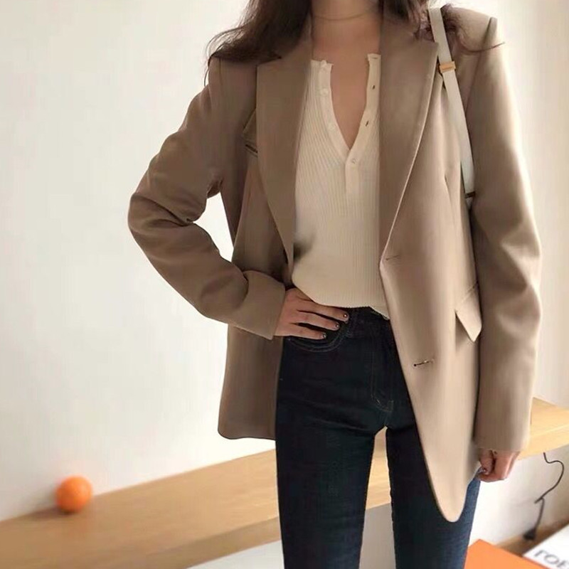 Internet celebrity small suit women's short jacket Korean version trendy women's top slim fit women's suit temperament suit collar small jacket