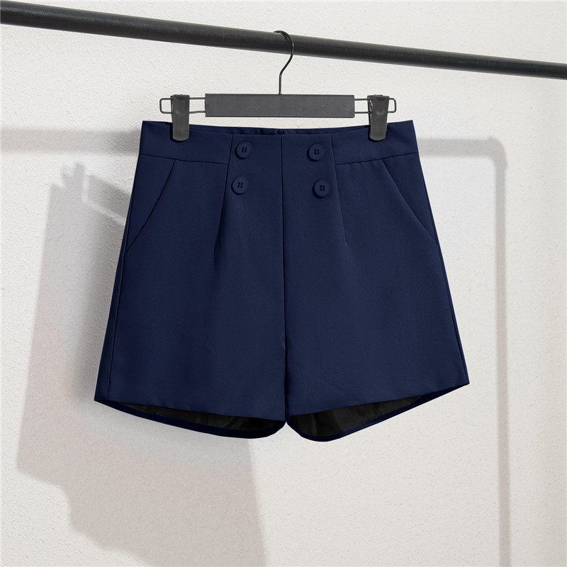 Khaki suit shorts women's black summer thin style 2025 new loose high waisted A-line casual wide leg trousers Khaki suit shorts women's black summer thin style 2025 new loose high waisted A-line casual wide leg trousers