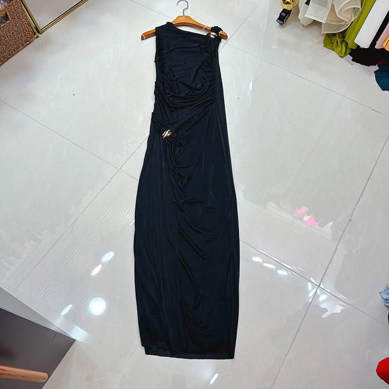 Thirteen Rows Vietnam One Shoulder Dress Dinner Birthday Party Metal Buckle Long Dress Evening Dress A1 # 8571 Thirteen Rows Vietnam One Shoulder Dress Dinner Birthday Party Metal Buckle Long Dress Evening Dress A1 # 8571