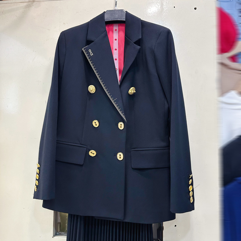 Thirteen line Australian light luxury generous double breasted design suit jacket British style loose top A2 # 8375 Thirteen line Australian light luxury generous double breasted design suit jacket British style loose top A2 # 8375