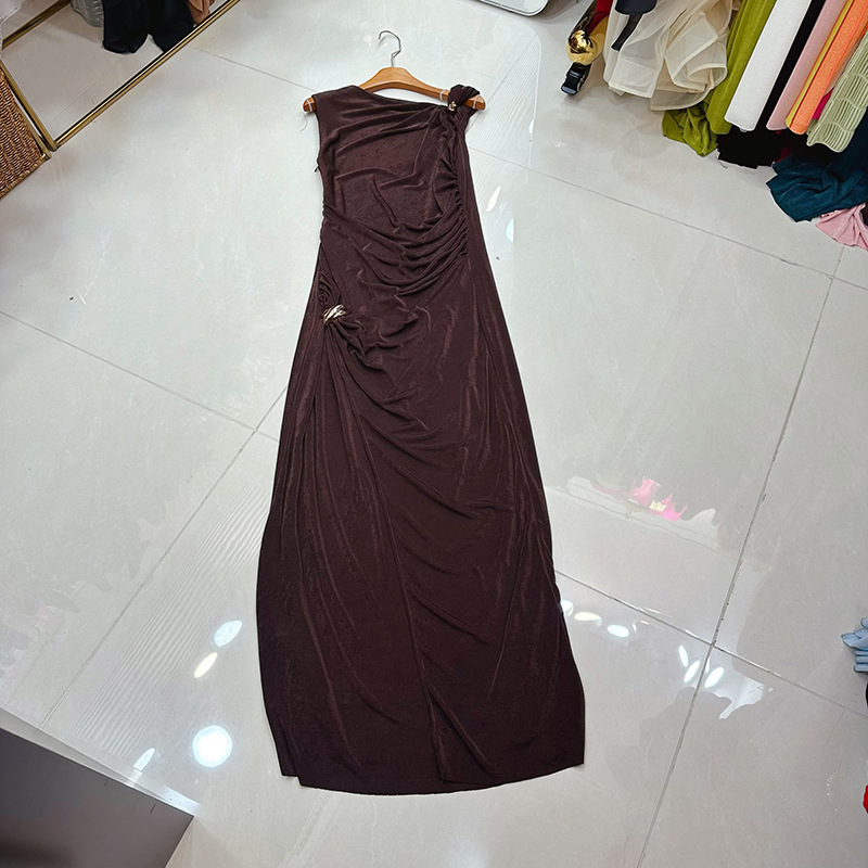 Thirteen Rows Vietnam One Shoulder Dress Dinner Birthday Party Metal Buckle Long Dress Evening Dress A1 # 8571 Thirteen Rows Vietnam One Shoulder Dress Dinner Birthday Party Metal Buckle Long Dress Evening Dress A1 # 8571