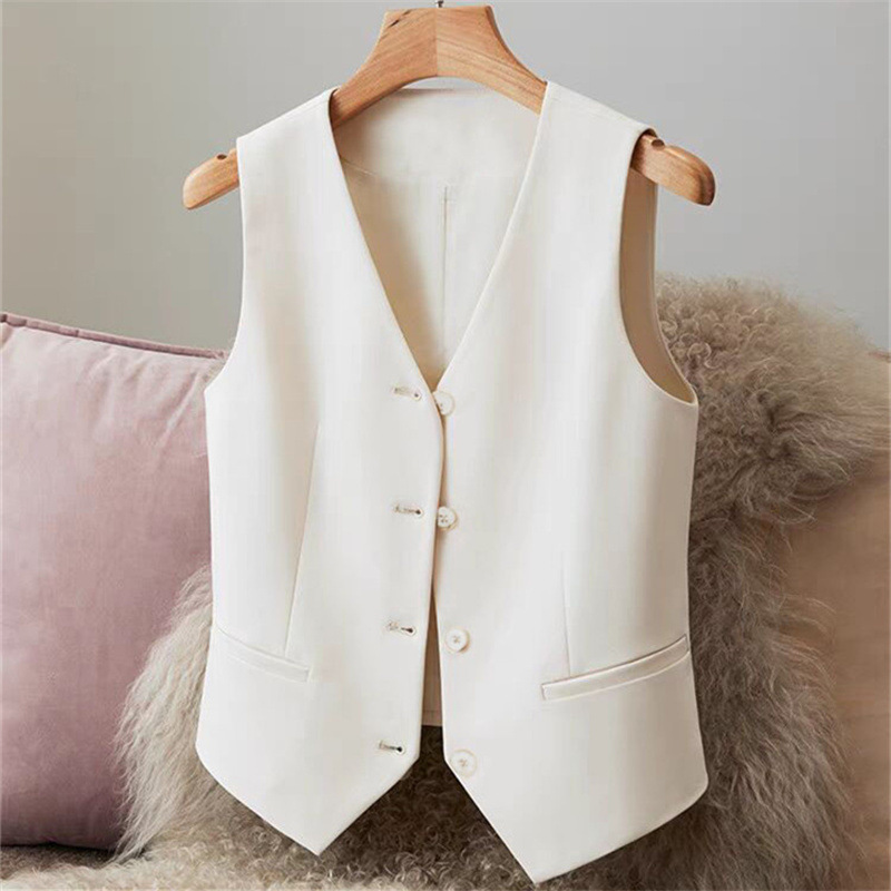 New suit vest, women's vest, spring and autumn style, slim fit, women's outfit, black short style, women's vest, small stature New suit vest, women's vest, spring and autumn style, slim fit, women's outfit, black short style, women's vest, small stature