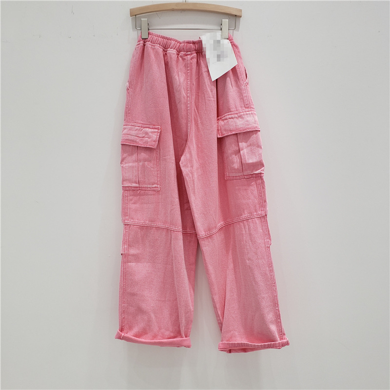 China-Chic American street niche design retro loose silhouette patch pocket overalls casual Harun trousers children fashion China-Chic American street niche design retro loose silhouette patch pocket overalls casual Harun trousers children fashion