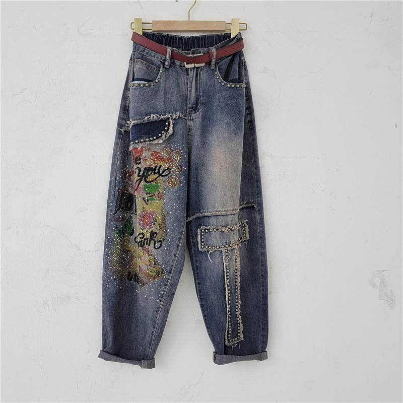 European Station 2023 Autumn New Style Haren Jeans Women's Pants High Waist Slimming and Hot Diamond Dad Pants Cross border Trendy Brand European Station 2023 Autumn New Style Haren Jeans Women's Pants High Waist Slimming and Hot Diamond Dad Pants Cross border Trendy Brand