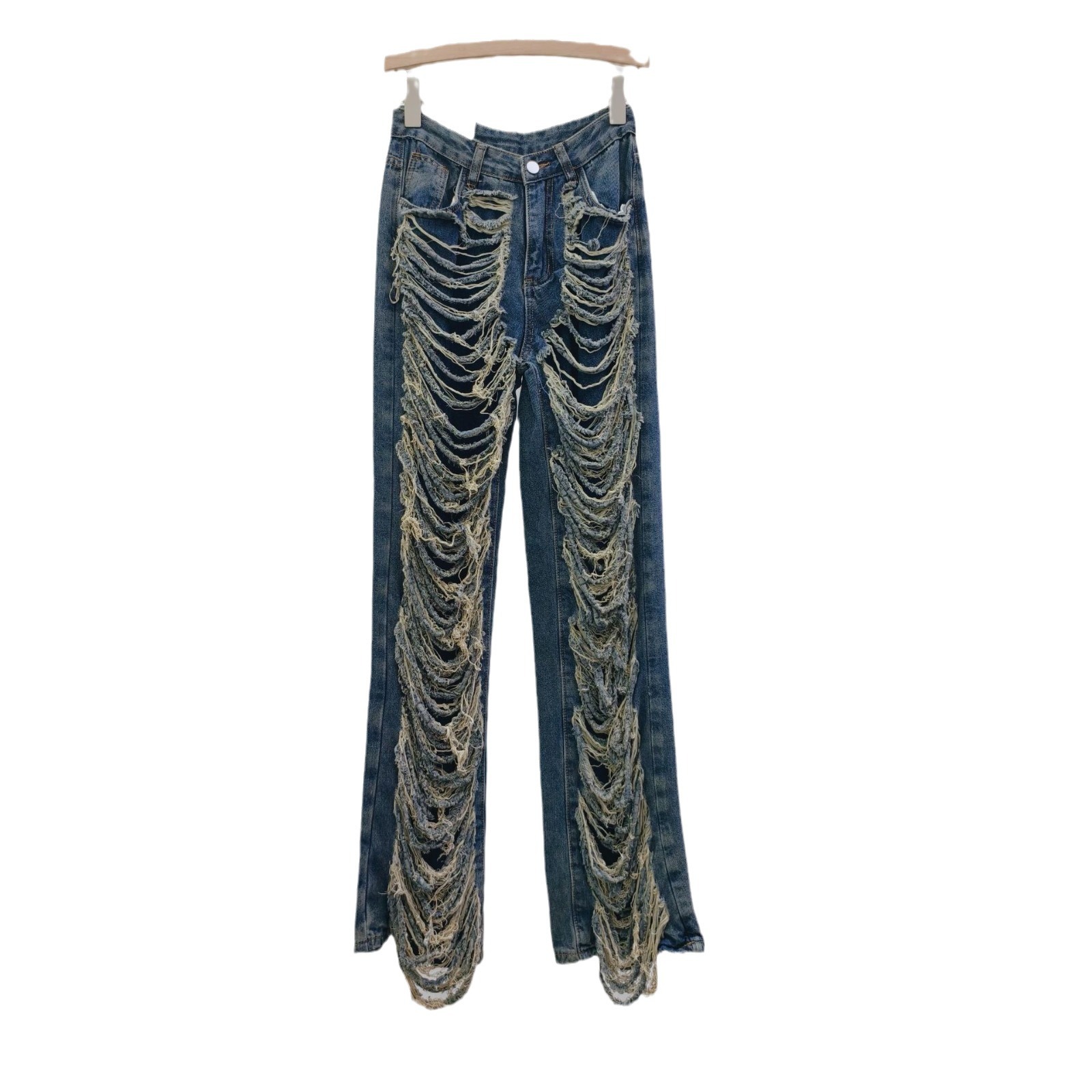 Design sense: ripped jeans for women, spring/summer 2024, loose, wide leg, straight leg, trendy, beggar style, slim and tall street pants Design sense: ripped jeans for women, spring/summer 2024, loose, wide leg, straight leg, trendy, beggar style, slim and tall street pants