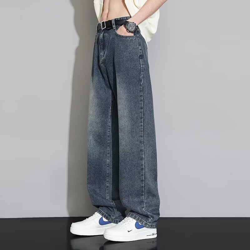 Clothing jeans men straight tube loose American high street spot wholesale casual wide leg slimming pants