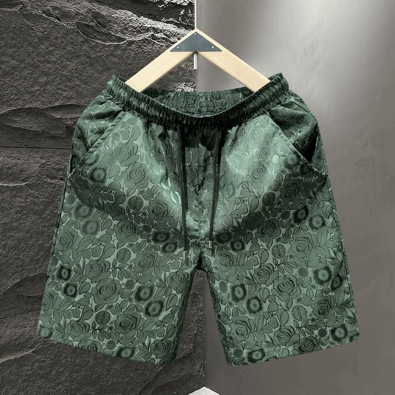 Ice silk quick drying summer trend mid pants handsome thin casual five quarter pants student trendy brand shorts men