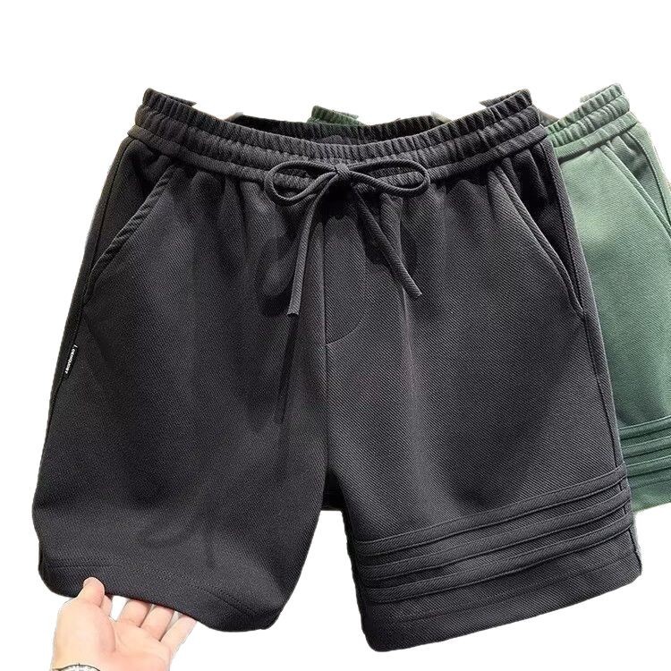 Three bar design high-end heavyweight sports casual shorts men's pants summer loose five quarter pants American sweatpants Three bar design high-end heavyweight sports casual shorts men's pants summer loose five quarter pants American sweatpants