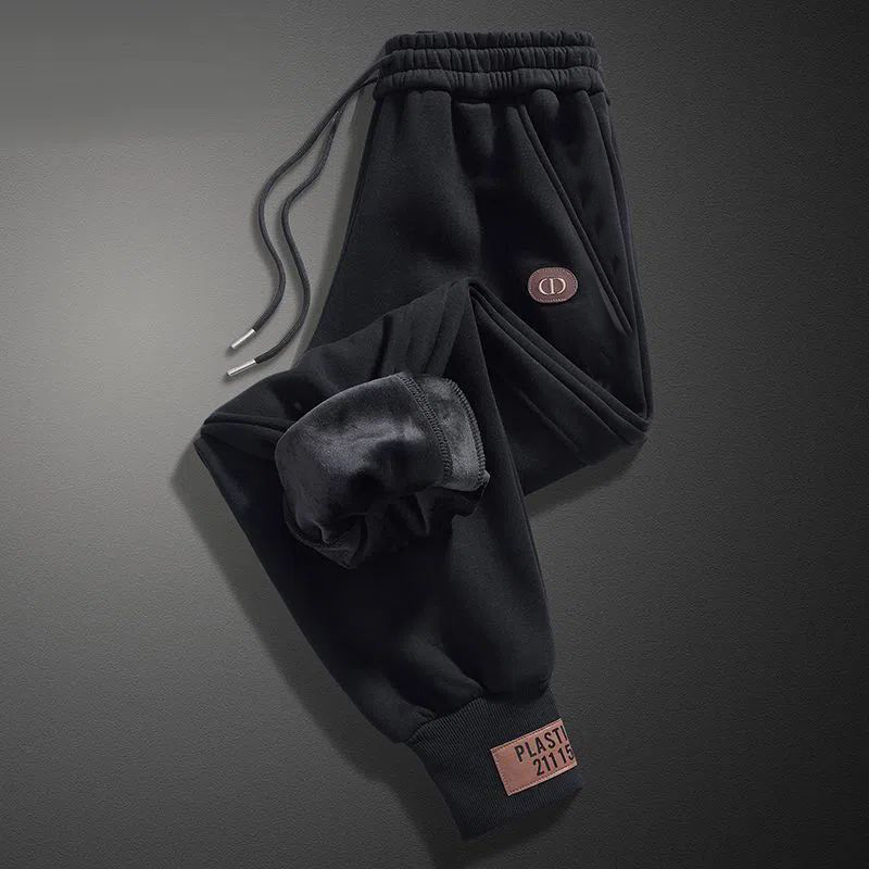 Velvet pants men's Korean version leg binding casual pants autumn and winter new Korean version plus size thick yellow zipper men's sports pants Velvet pants men's Korean version leg binding casual pants autumn and winter new Korean version plus size thick yellow zipper men's sports pants