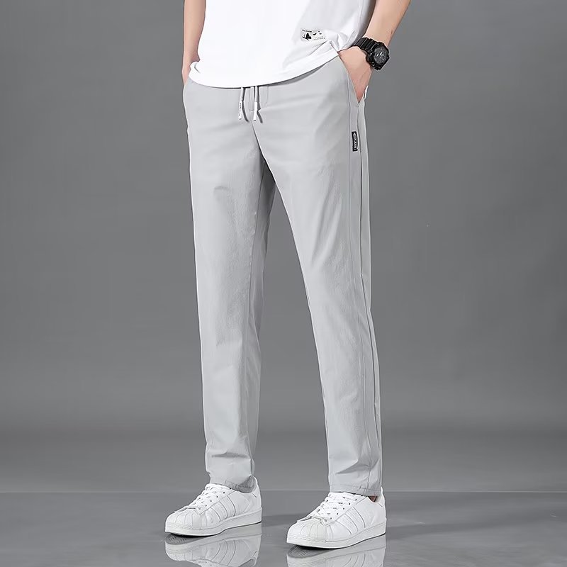 New autumn and winter clothing with black label and fleece pants for men's wear, Korean version, large size, thick, business and foreign trade spot pants New autumn and winter clothing with black label and fleece pants for men's wear, Korean version, large size, thick, business and foreign trade spot pants
