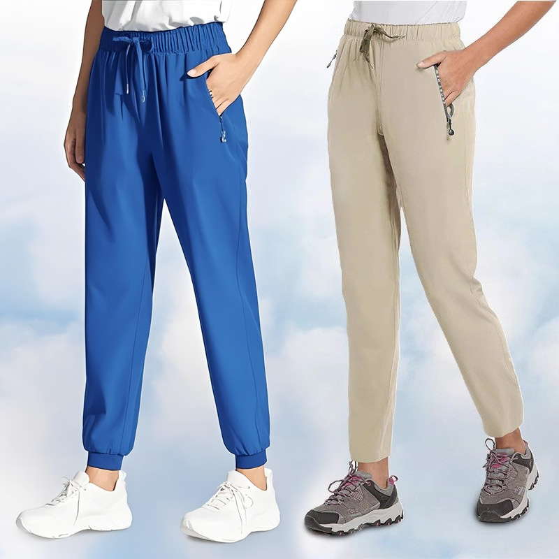 Clothing Ice Silk Pants for Men and Women, Sports and Leisure, Elastic Large Size, European and American Cross border Trade, Nylon Air Conditioning Pants in Stock