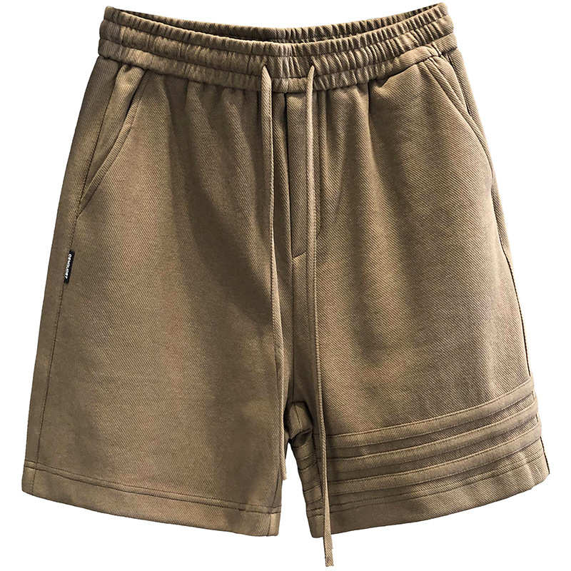 Three bar design high-end heavyweight sports casual shorts men's pants summer loose five quarter pants American sweatpants Three bar design high-end heavyweight sports casual shorts men's pants summer loose five quarter pants American sweatpants