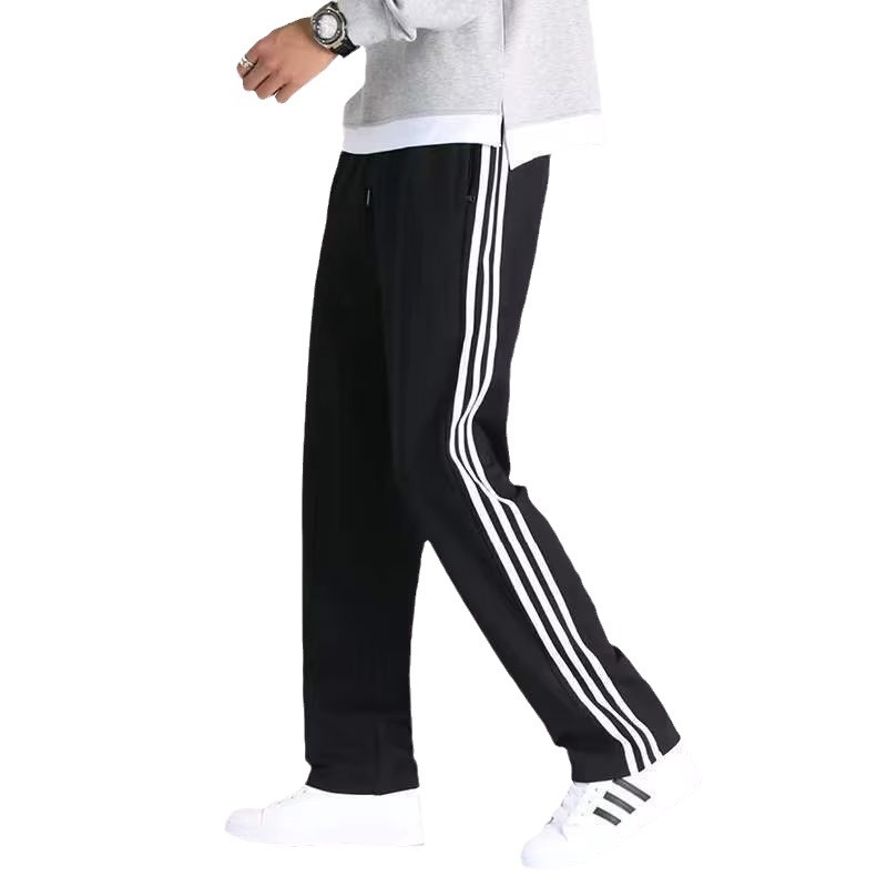 Loose fitting straight leg casual pants for men in spring and summer, new three bar school uniform pants, thin and oversized long pants Loose fitting straight leg casual pants for men in spring and summer, new three bar school uniform pants, thin and oversized long pants
