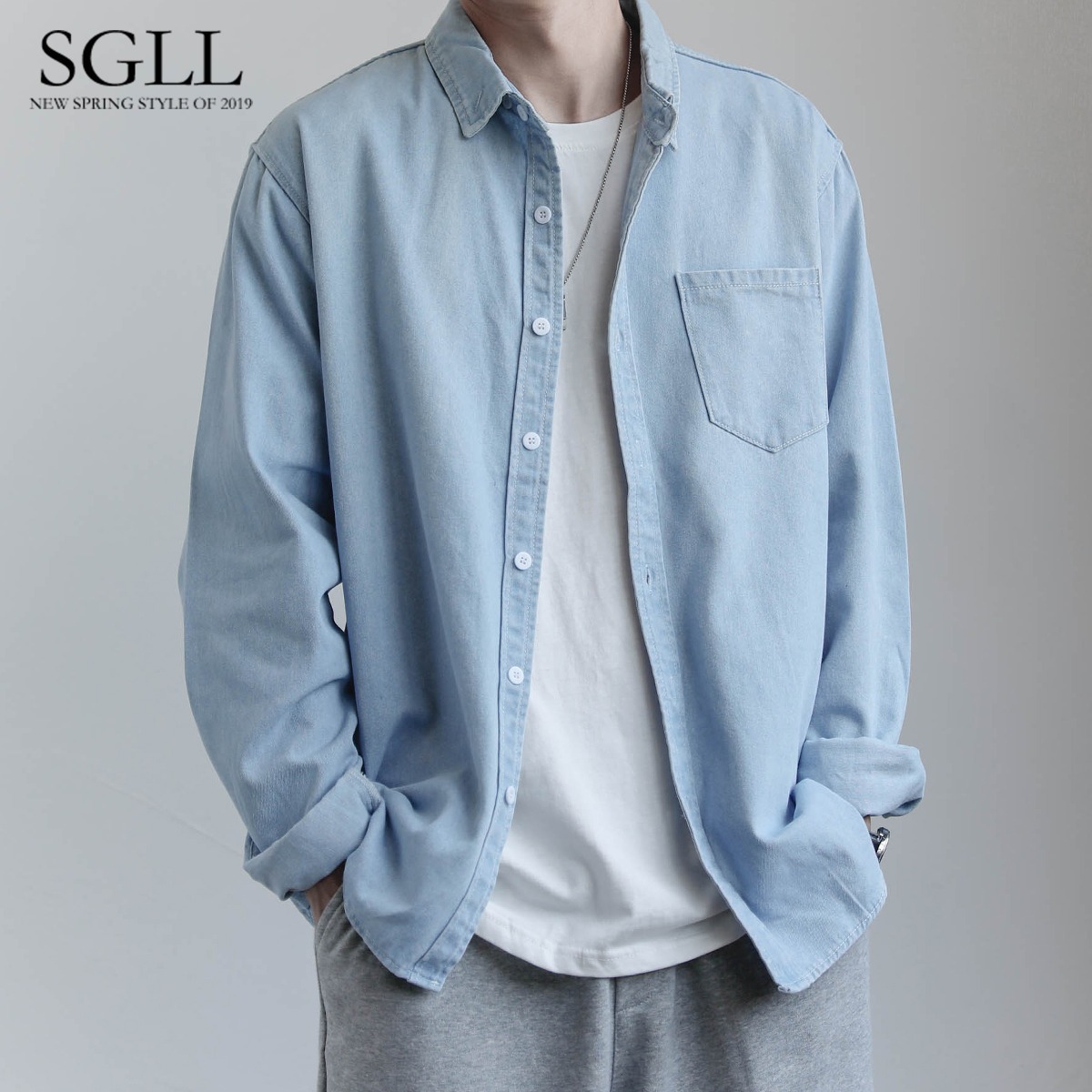 Cowboy shirt men's coat autumn/winter casual versatile shirt long sleeved high-end autumn/winter men's clothing