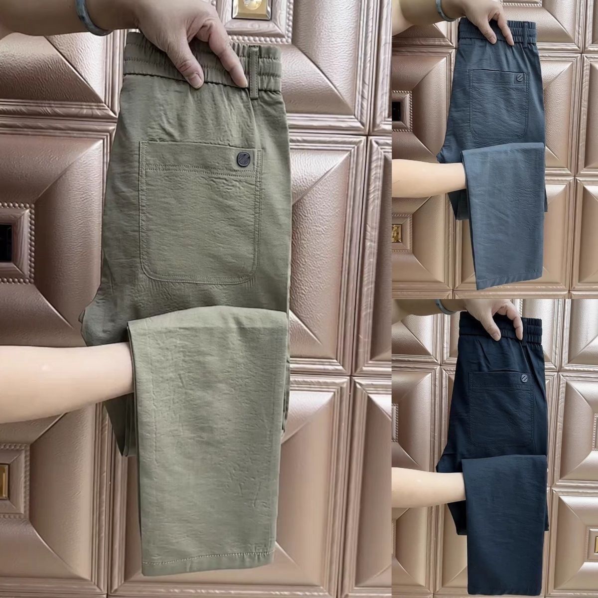 Men's casual pants, men's summer thin, fashionable, solid color, business versatile, straight leg pants, comfortable, breathable, sports pants