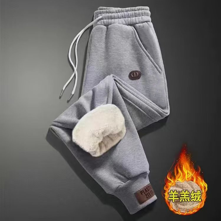 Velvet pants men's Korean version leg binding casual pants autumn and winter new Korean version plus size thick yellow zipper men's sports pants Velvet pants men's Korean version leg binding casual pants autumn and winter new Korean version plus size thick yellow zipper men's sports pants