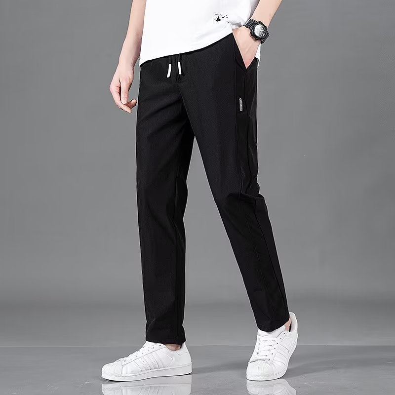 New autumn and winter clothing with black label and fleece pants for men's wear, Korean version, large size, thick, business and foreign trade spot pants New autumn and winter clothing with black label and fleece pants for men's wear, Korean version, large size, thick, business and foreign trade spot pants