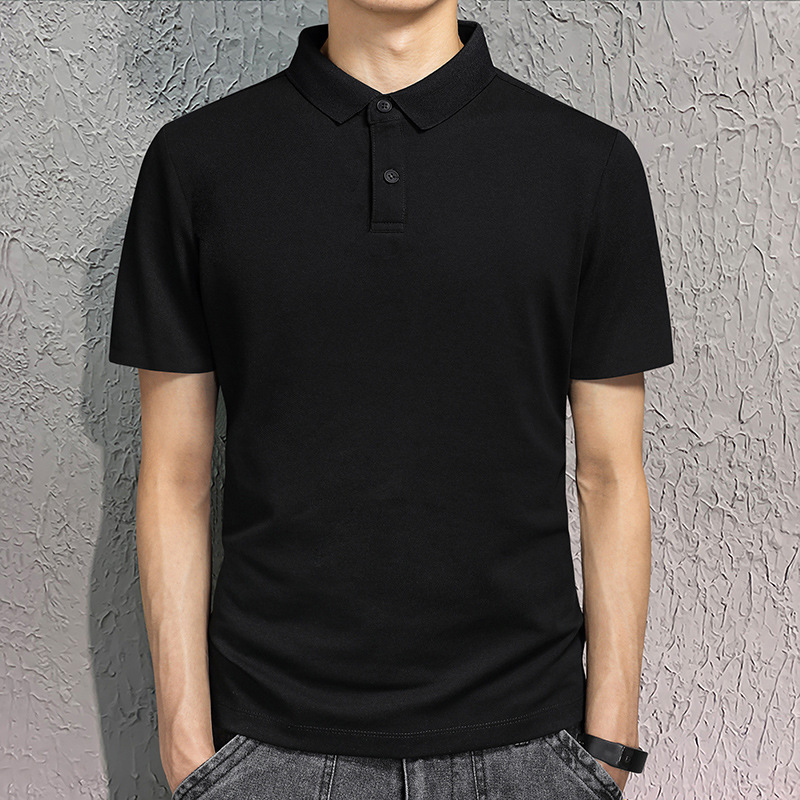Men's collar polo shirt, summer solid color short sleeved T-shirt, loose casual business trend T-shirt, men's clothing Men's collar polo shirt, summer solid color short sleeved T-shirt, loose casual business trend T-shirt, men's clothing