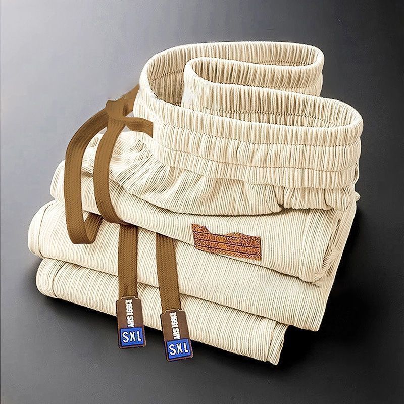 Clothing Ice Silk Summer Pants Straight leg Pants Men's Thin Style High end Wide leg Pants Breathable Quick drying Casual Pants