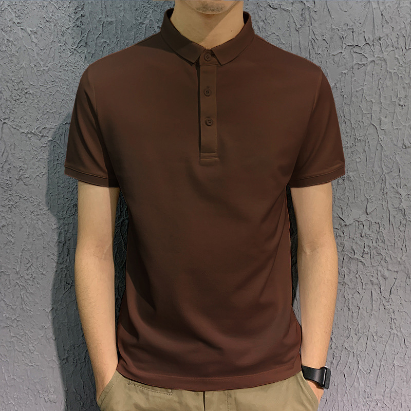 Men's collar polo shirt, summer solid color short sleeved T-shirt, loose casual business trend T-shirt, men's clothing Men's collar polo shirt, summer solid color short sleeved T-shirt, loose casual business trend T-shirt, men's clothing