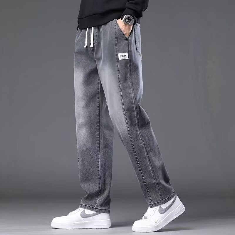 Clothing men's American jeans summer new style loose straight tube retro washed trendy casual wide leg pants
