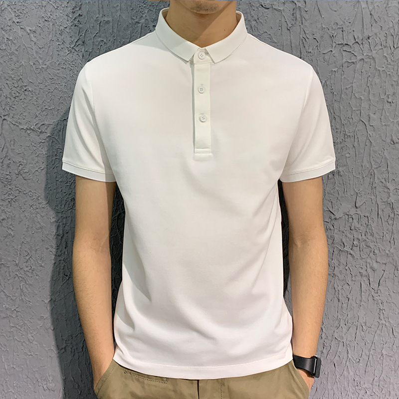 Men's collar polo shirt, summer solid color short sleeved T-shirt, loose casual business trend T-shirt, men's clothing Men's collar polo shirt, summer solid color short sleeved T-shirt, loose casual business trend T-shirt, men's clothing