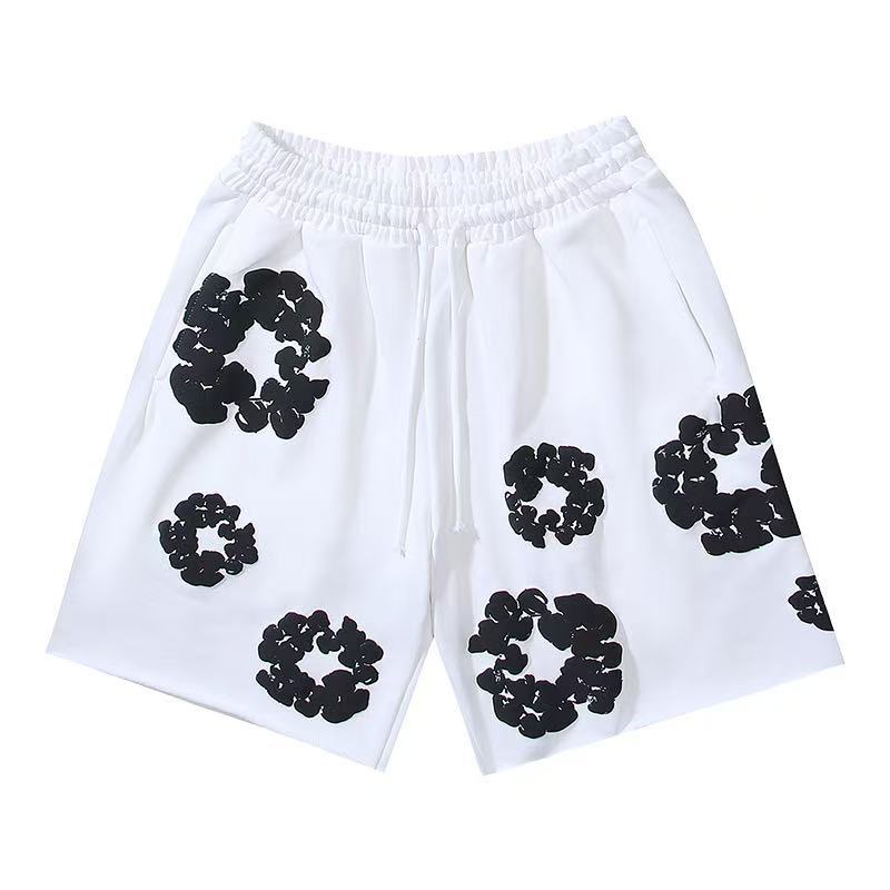 Cross border Summer Denim Tear European and American Trendy Fashion Printed High Street Loose Street Shorts Men's and Women's Pants Cross border Summer Denim Tear European and American Trendy Fashion Printed High Street Loose Street Shorts Men's and Women's Pants