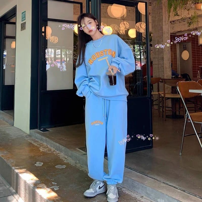 American Retro Sportswear Set Spring and Autumn 2024 New Style Student Loose Explosion Street Hoodie Casual Two Piece Set for Women American Retro Sportswear Set Spring and Autumn 2024 New Style Student Loose Explosion Street Hoodie Casual Two Piece Set for Women